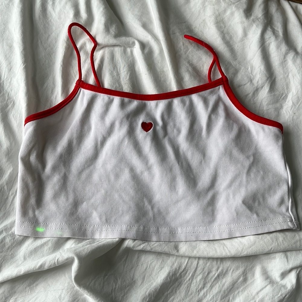 Y2k heart tank crop top